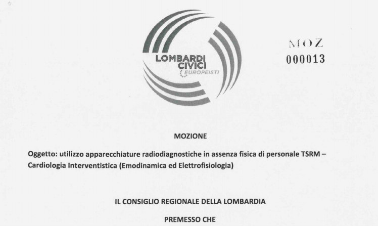 Utilizzo apparecchiature radiodiagnostiche in assenza fisica di personale TSRM — Cardiologia Interventistica (Emodinamica ed Elettrofisiologia)
