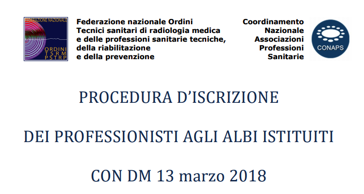 Chiarimento Ufficiale per tutti i Professionisti chiamati ad iscriversi all’Ordine TSRM e PSTRP