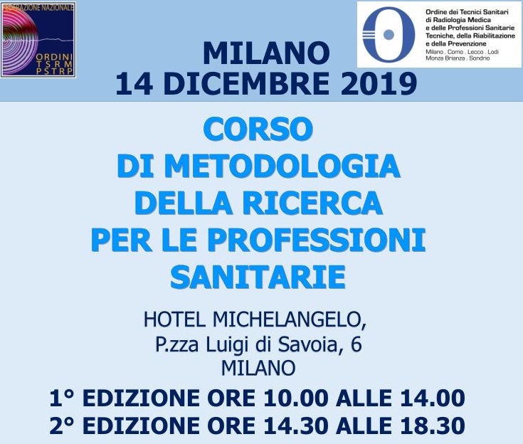 Iscrizione al corso: “Metodologia della Ricerca per le Professioni Sanitarie”