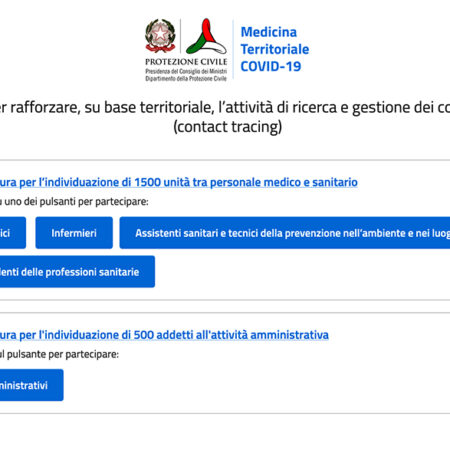 Personale a supporto della medicina territoriale per COVID-19: Assistenti sanitari e TPALL