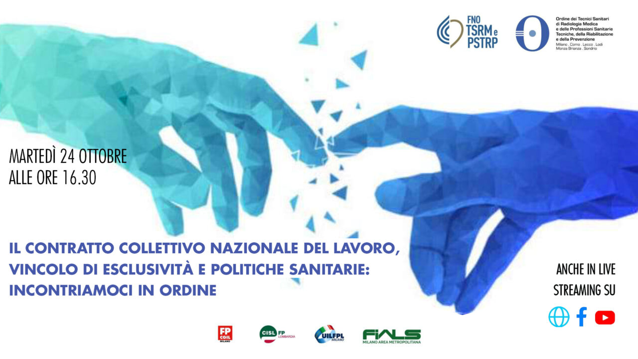 Diretta streaming ore 16:30 | Il Contratto Collettivo Nazionale del Lavoro, esclusività e politiche sanitarie: incontriamoci in Ordine